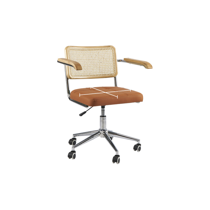 Modern Office Chair Leather Adjustable Seat Height Chair with Wheels