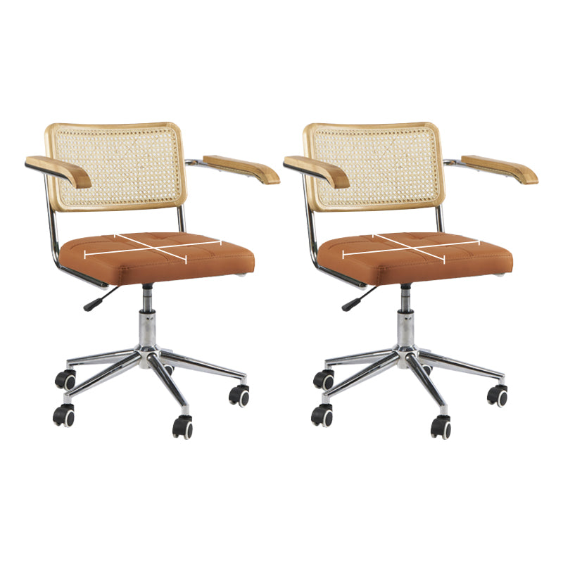 Modern Office Chair Leather Adjustable Seat Height Chair with Wheels