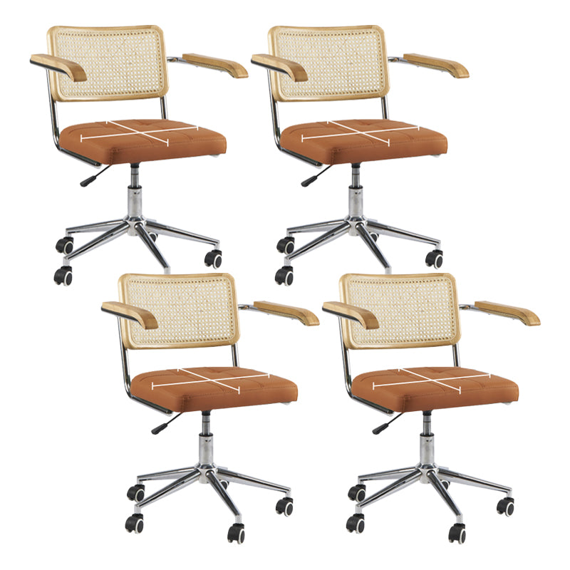 Modern Office Chair Leather Adjustable Seat Height Chair with Wheels