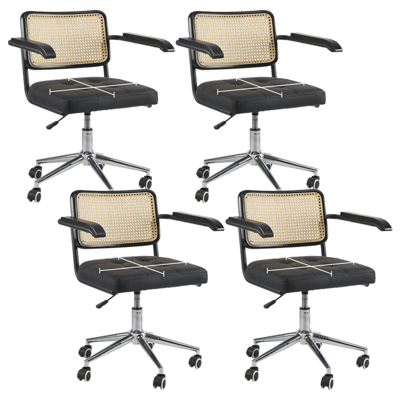 Modern Office Chair Leather Adjustable Seat Height Chair with Wheels