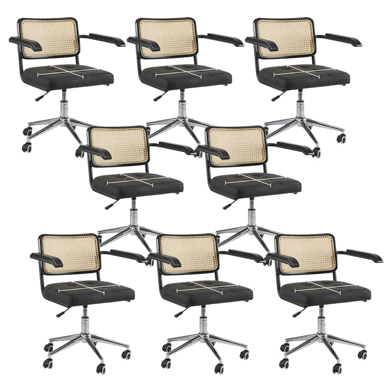 Modern Office Chair Leather Adjustable Seat Height Chair with Wheels