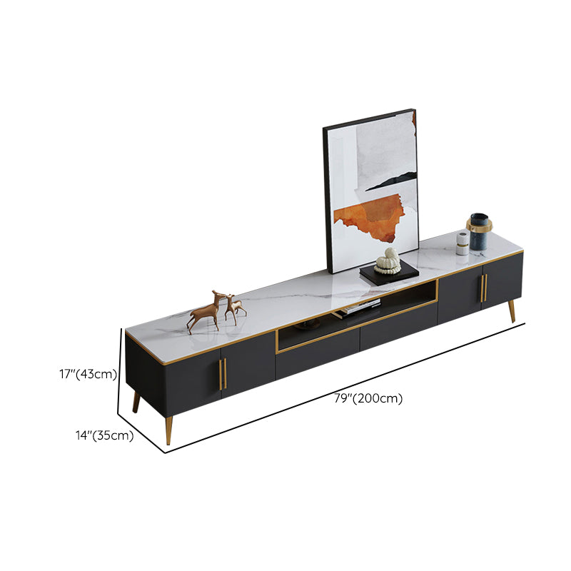 Glam TV Stand Console Open Storage Media Console TV Stand with Drawers