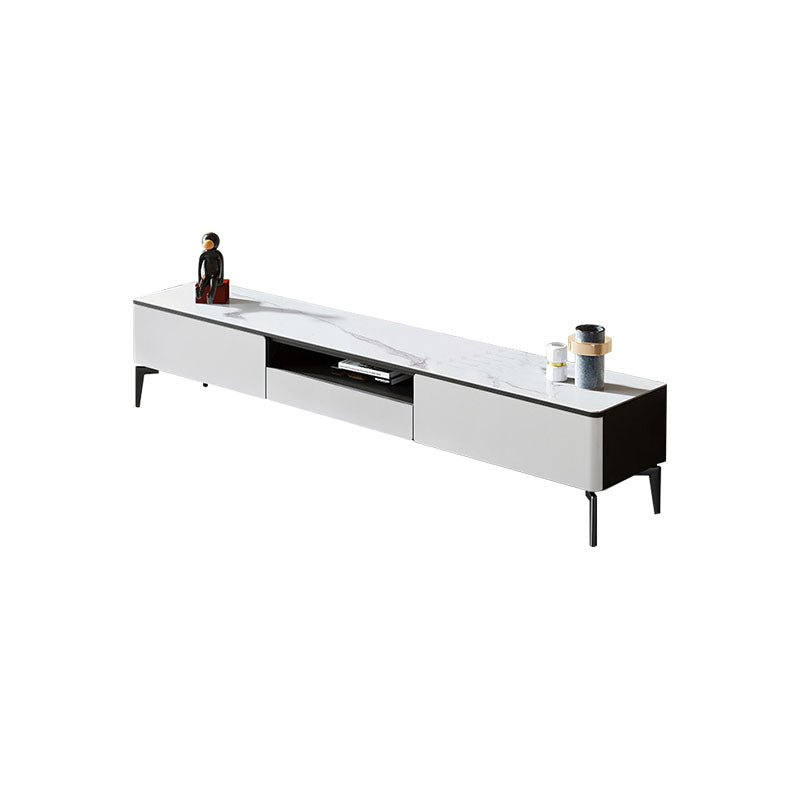 Open Storage TV Media Console Glam Media Console with Drawers