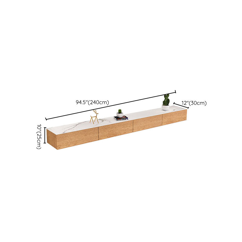 Faux Wood TV Console Contemporary Wall-mounted Media Console