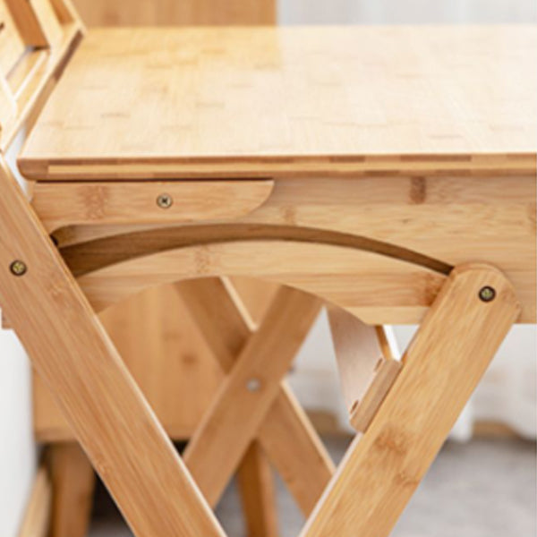 Natural Writing Desk in Solid Wood Foldable Student Table & Chair