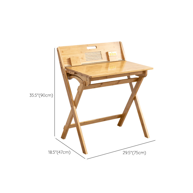 Natural Writing Desk in Solid Wood Foldable Student Table & Chair