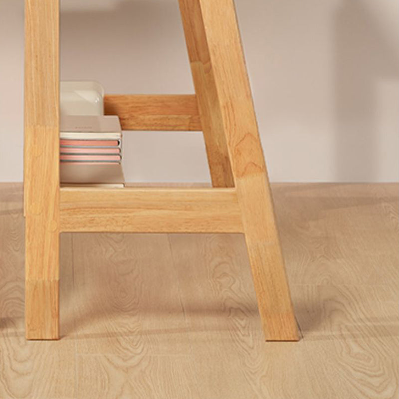 Natural Rubber Wood Children's Desk with Shelves and Drawers