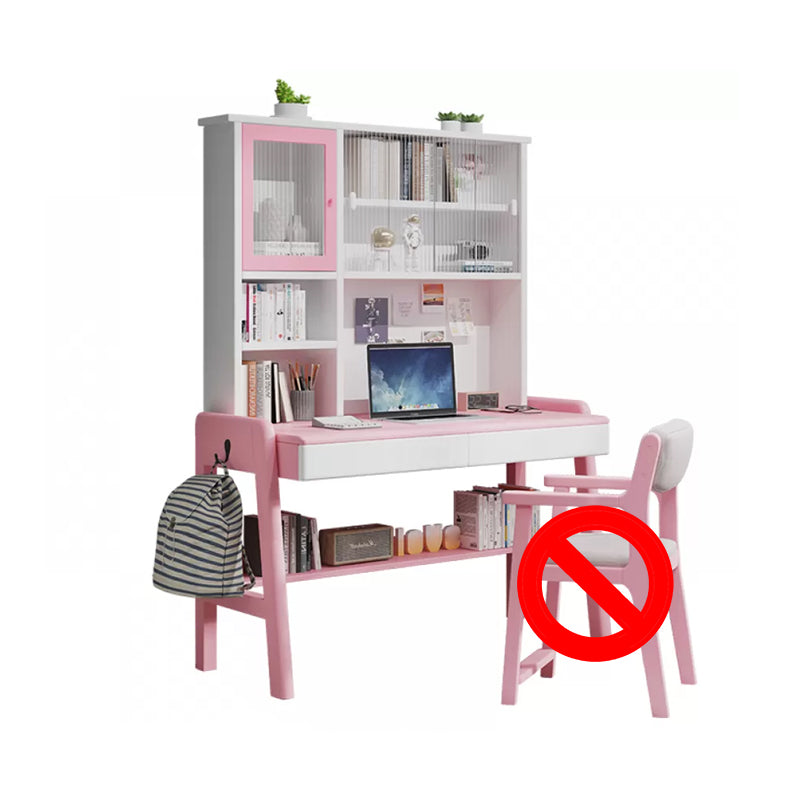 Adjustable Home Kids Desk 74" H Solid Wood Desk Kids Desk and Chair with Hutch