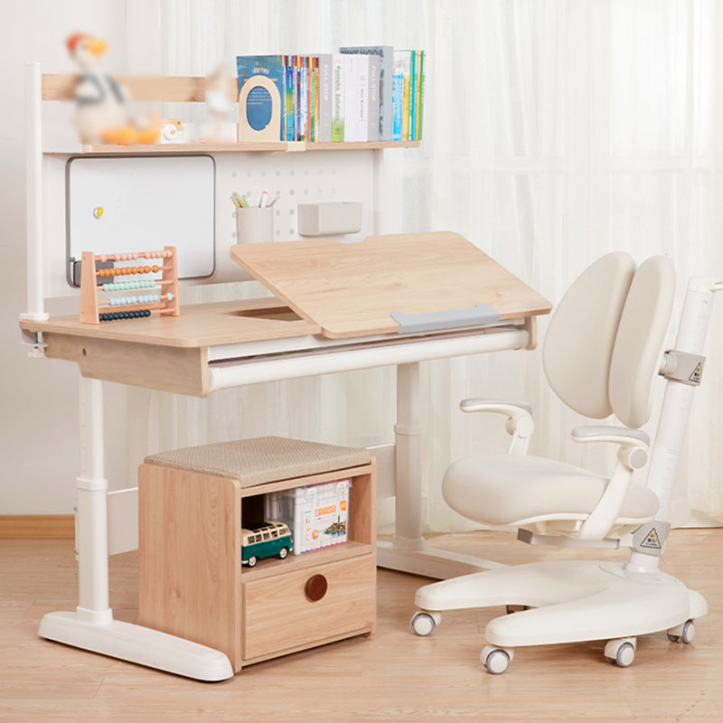 Contemporary Children's Desk with 1 Drawer and Bookshelf Table and Chairs Set