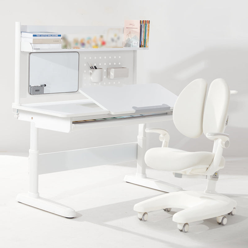 Contemporary Children's Desk with 1 Drawer and Bookshelf Table and Chairs Set