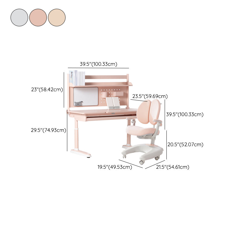 Contemporary Children's Desk with 1 Drawer and Bookshelf Table and Chairs Set