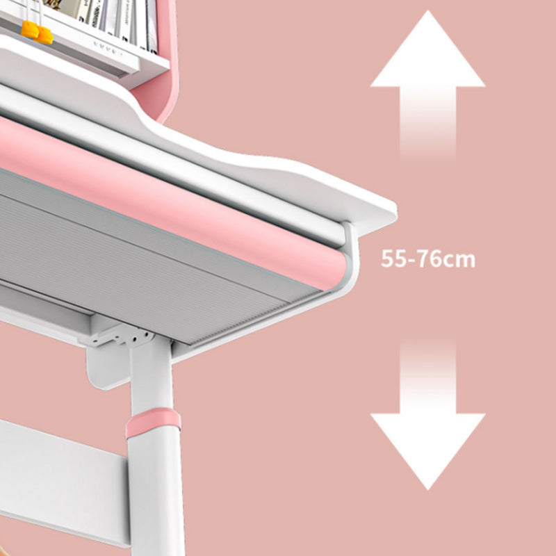 Contemporary Adjustable Drawer Desk with 2 Storage Drawers and Shelves