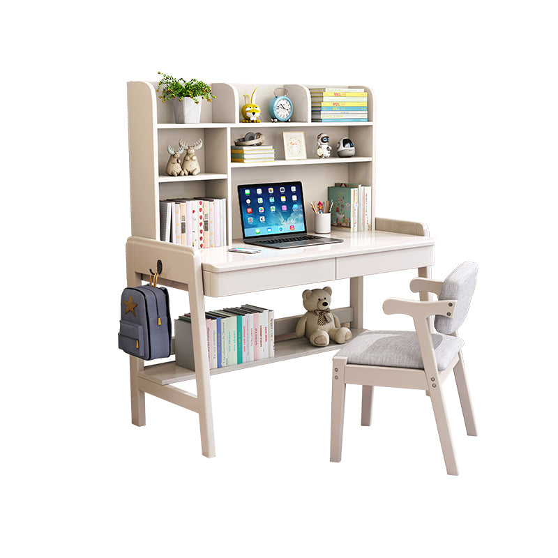 Solid Wood Study Desk Multifunctional Lifting Home Desk with Drawer Student Table