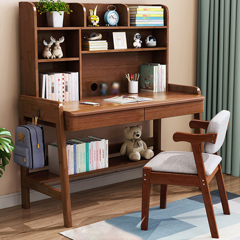 Solid Wood Study Desk Multifunctional Lifting Home Desk with Drawer Student Table