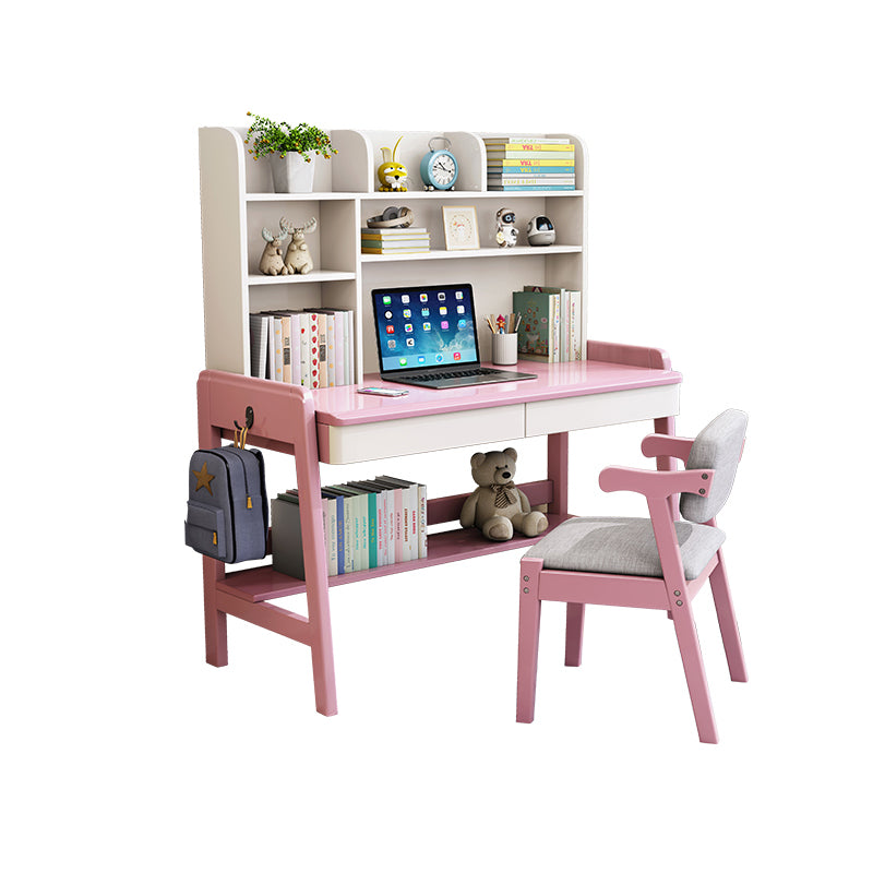 Solid Wood Study Desk Multifunctional Lifting Home Desk with Drawer Student Table