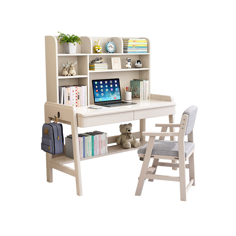 Solid Wood Study Desk Multifunctional Lifting Home Desk with Drawer Student Table