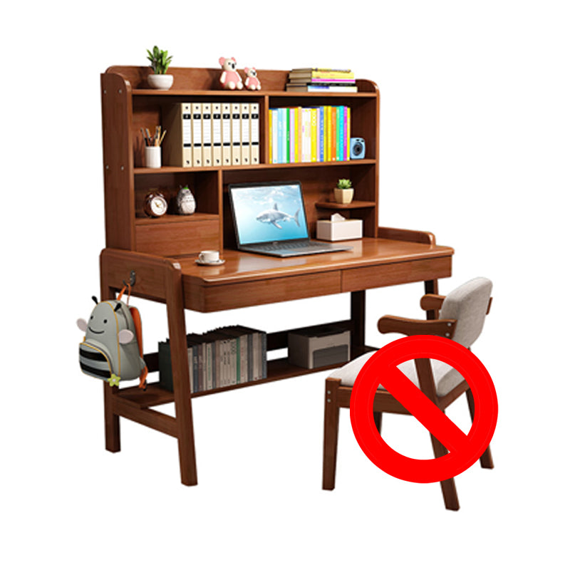 Solid Wood Study Desk Desk with Drawer with Storage Shelves Multifunctional Lifting