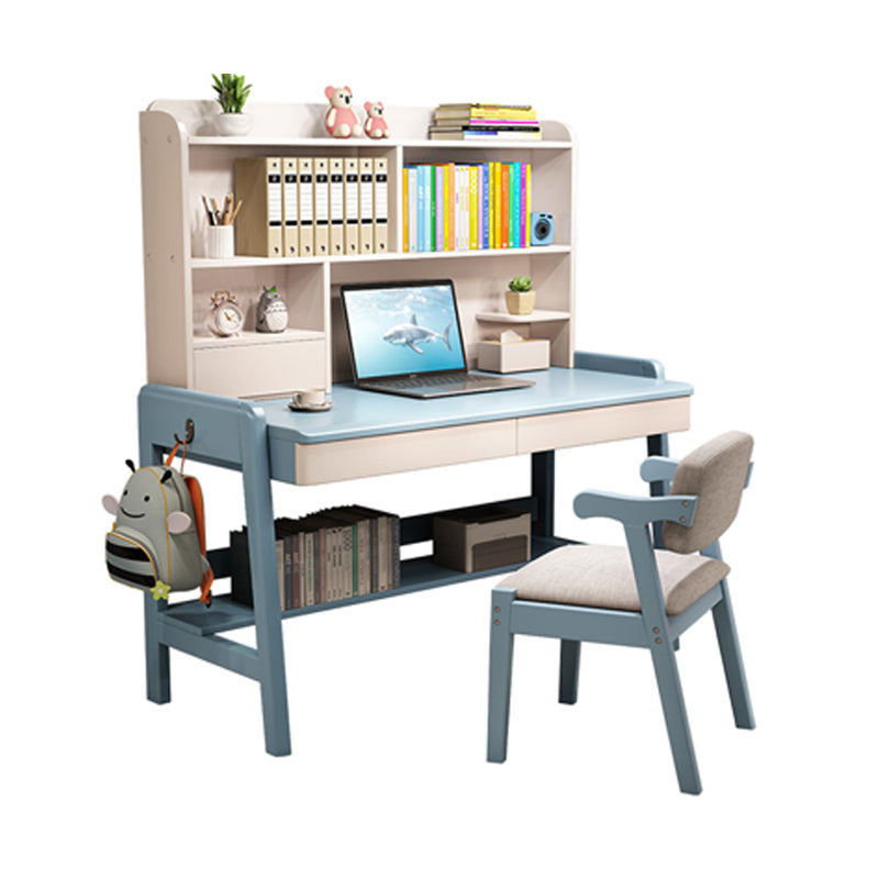 Solid Wood Study Desk Desk with Drawer with Storage Shelves Multifunctional Lifting