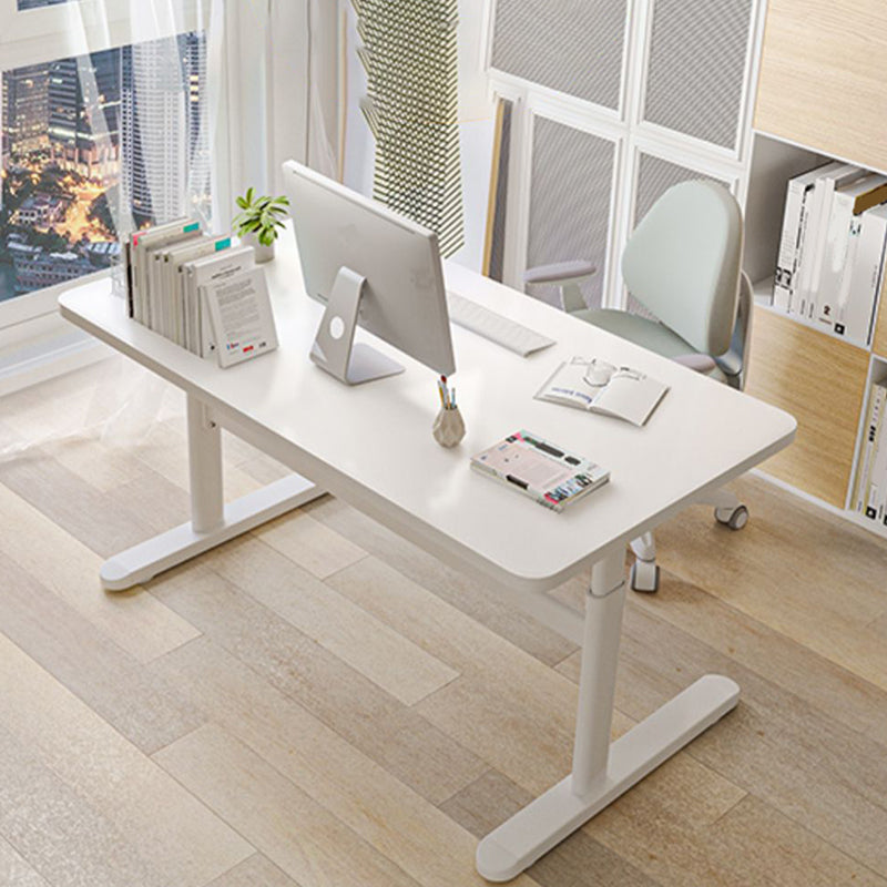 White Contemporary Adjustable Children's Desk in Solid Wood and Steel