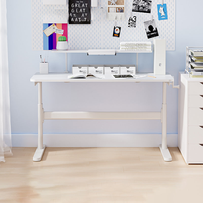 White Contemporary Adjustable Children's Desk in Solid Wood and Steel