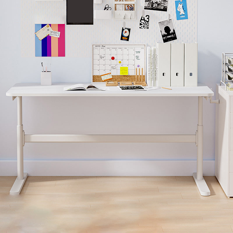 White Contemporary Adjustable Children's Desk in Solid Wood and Steel