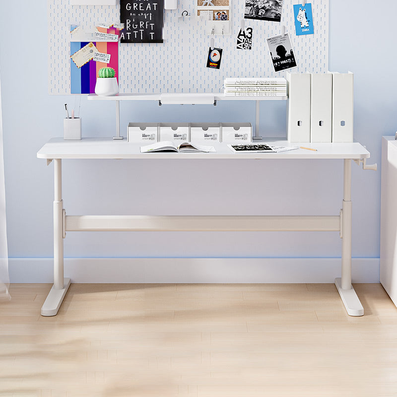 White Contemporary Adjustable Children's Desk in Solid Wood and Steel