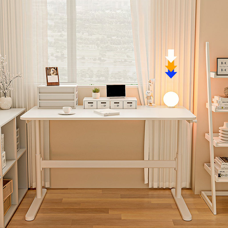 White Contemporary Adjustable Children's Desk in Solid Wood and Steel