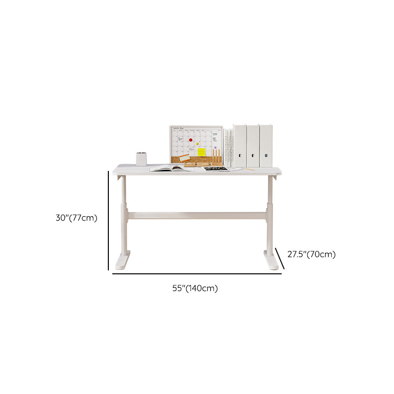 White Contemporary Adjustable Children's Desk in Solid Wood and Steel