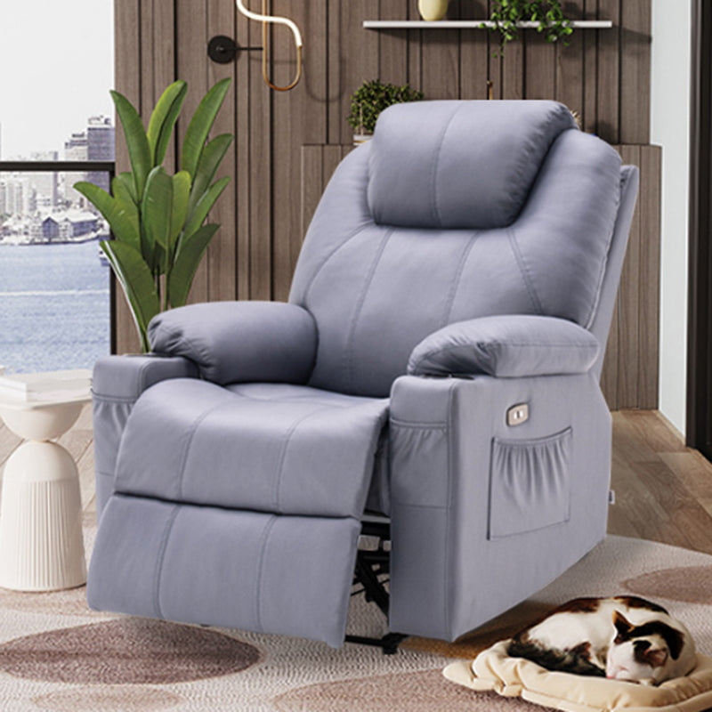 Metal Frame Home Theater Recliner Swivel Rocker Chair with Storage
