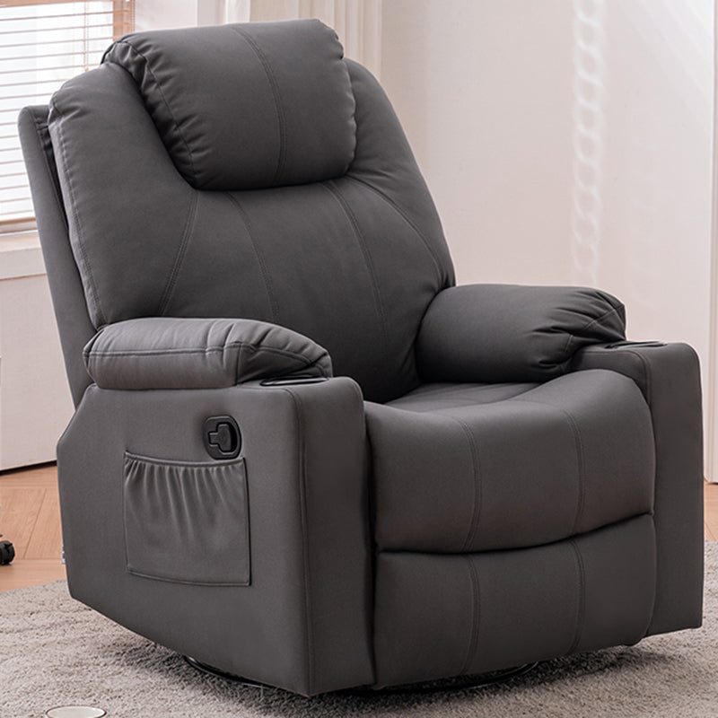 Metal Frame Home Theater Recliner Swivel Rocker Chair with Storage