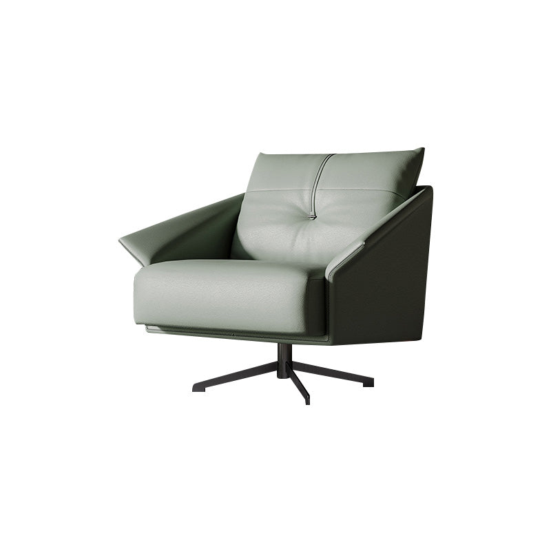 Contemporary 4-Star Living Room Armchair Faux Leather Green Accent Armchair