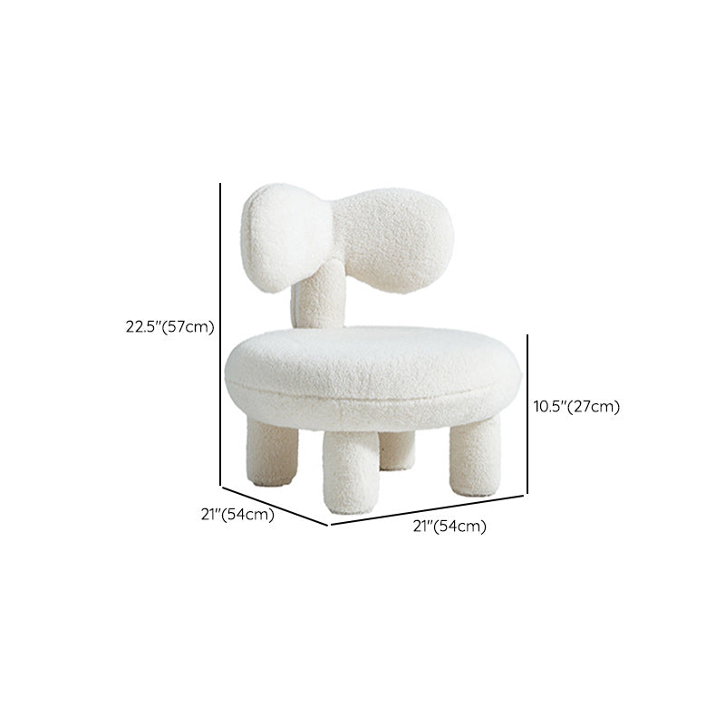 Contemporary Solid Color Side Chair White Seat Side Chair for Living Room