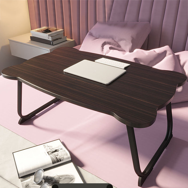 Folding Writing Desk Irregular Shape Task Desks with 2-Legs for Home