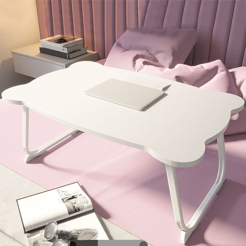 Folding Writing Desk Irregular Shape Task Desks with 2-Legs for Home