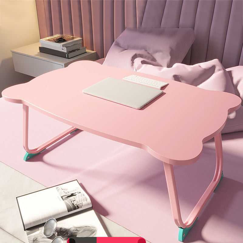 Folding Writing Desk Irregular Shape Task Desks with 2-Legs for Home