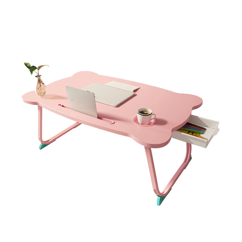 Folding Writing Desk Irregular Shape Task Desks with 2-Legs for Home