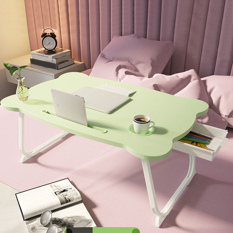 Folding Writing Desk Irregular Shape Task Desks with 2-Legs for Home