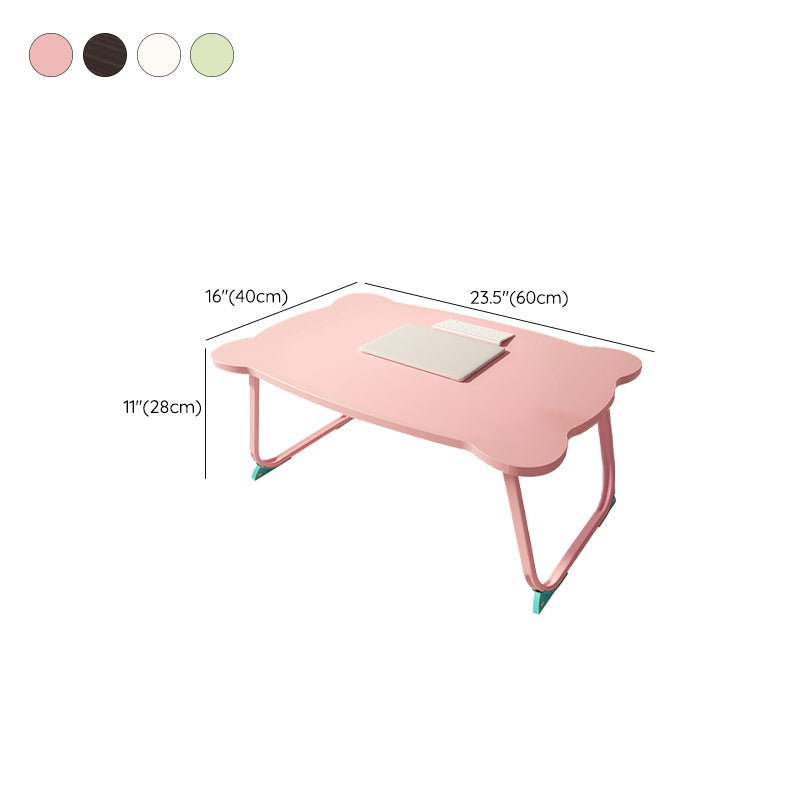 Folding Writing Desk Irregular Shape Task Desks with 2-Legs for Home