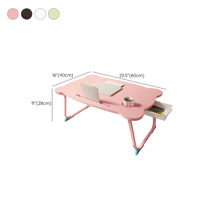 Folding Writing Desk Irregular Shape Task Desks with 2-Legs for Home