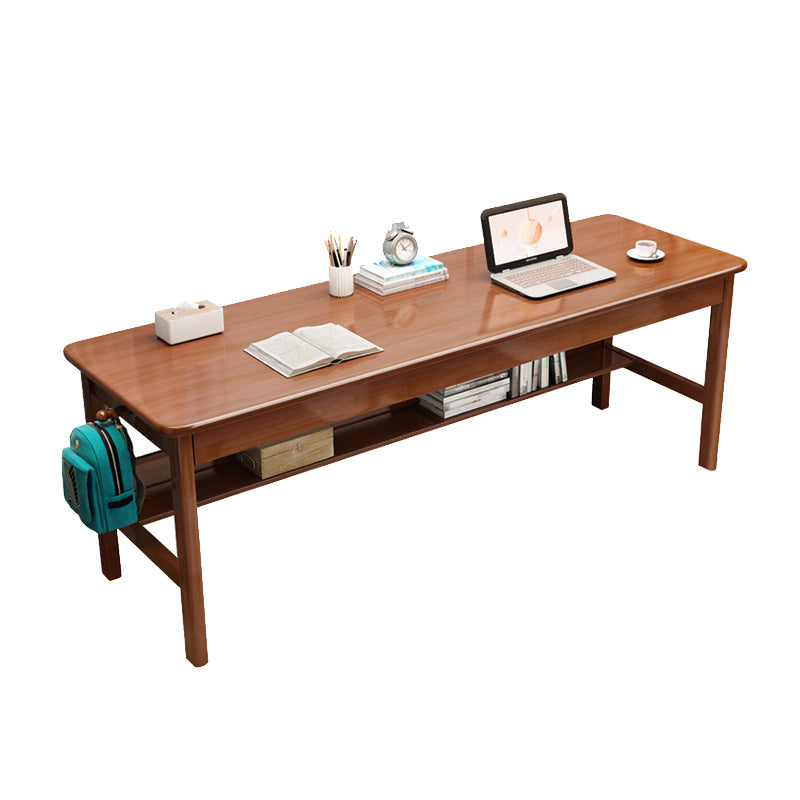 Wooden Task Desk Natural/White/Brown Rectangular Shaped Office Desk with 2/3 Drawers