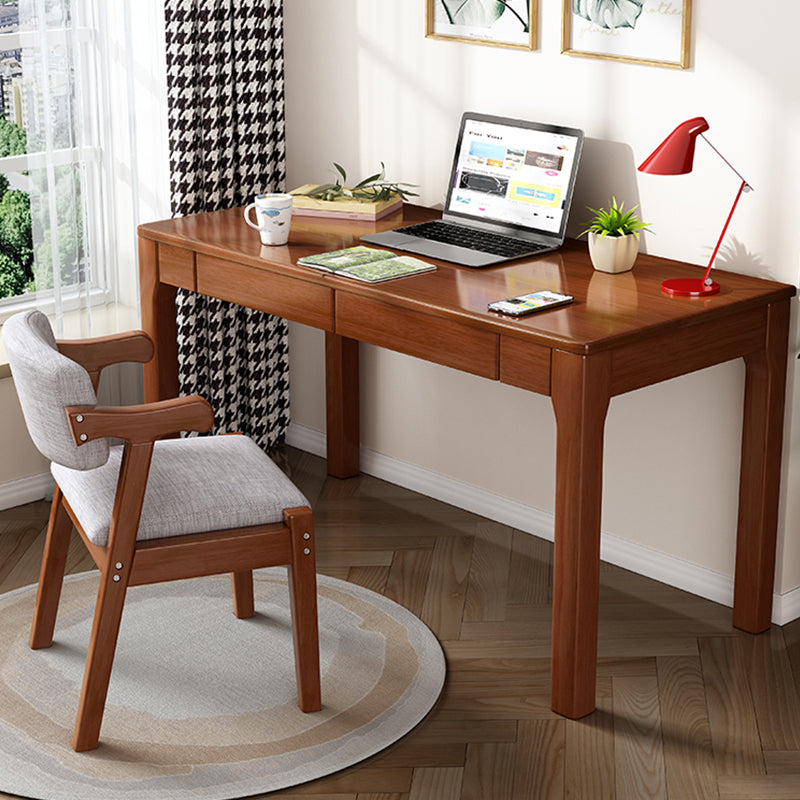 Modern Solid Wood Office Desk Rectangular Shape Task Desk with 4-Legs for Home