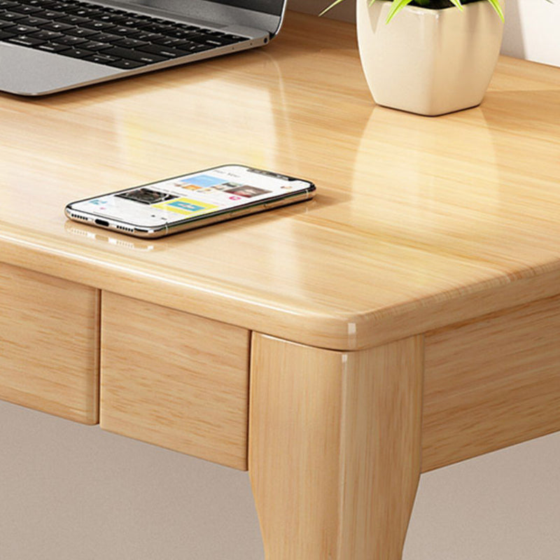 Modern Solid Wood Office Desk Rectangular Shape Task Desk with 4-Legs for Home