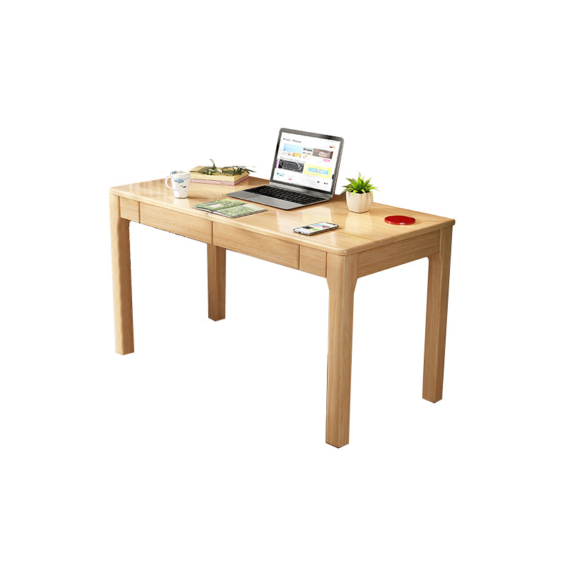 Modern Solid Wood Office Desk Rectangular Shape Task Desk with 4-Legs for Home