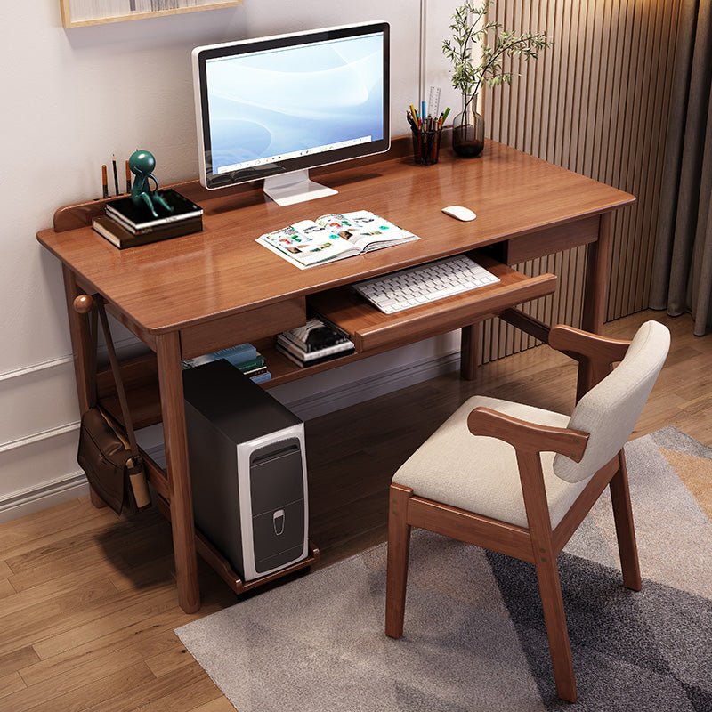 Wooden Task Desk Rectangular Shaped Office Desk in Natural/White/Brown