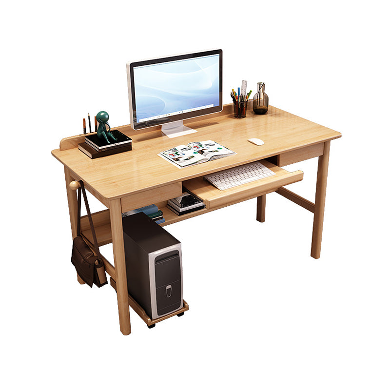 Wooden Task Desk Rectangular Shaped Office Desk in Natural/White/Brown