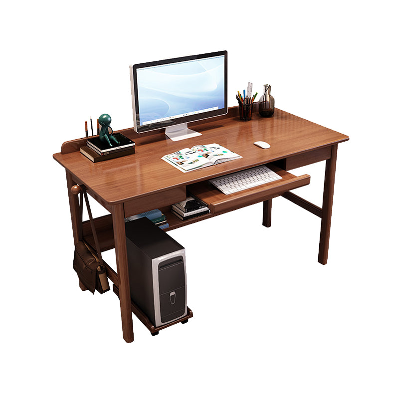 Wooden Task Desk Rectangular Shaped Office Desk in Natural/White/Brown