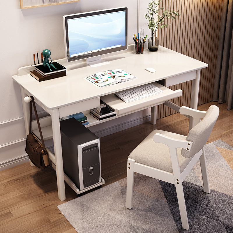 Wooden Task Desk Rectangular Shaped Office Desk in Natural/White/Brown