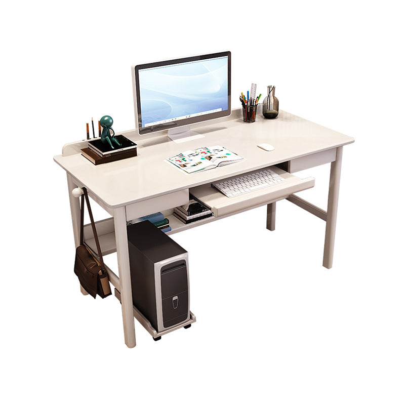 Wooden Task Desk Rectangular Shaped Office Desk in Natural/White/Brown