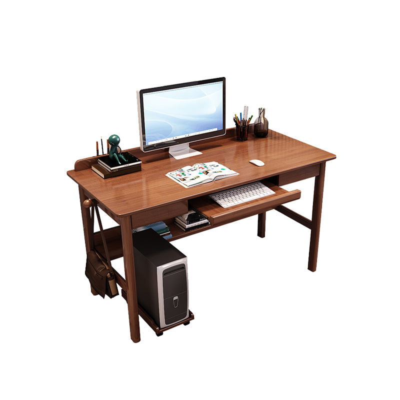 Wooden Task Desk Rectangular Shaped Office Desk in Natural/White/Brown