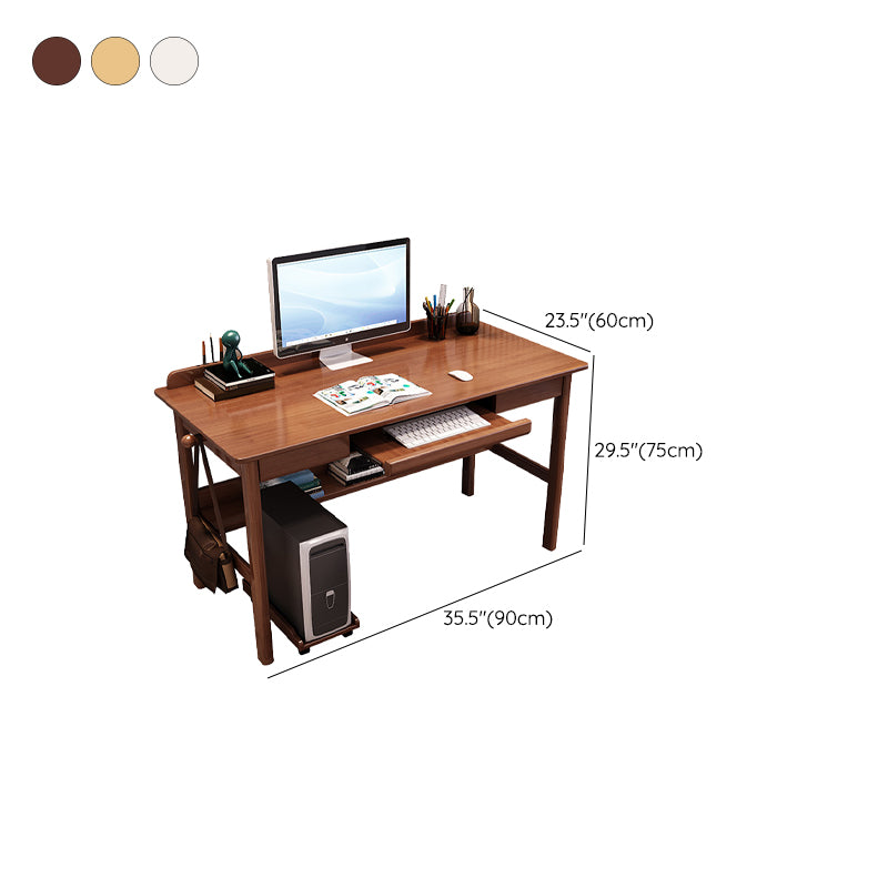 Wooden Task Desk Rectangular Shaped Office Desk in Natural/White/Brown